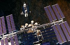 artist concept of International Space Station in orbit